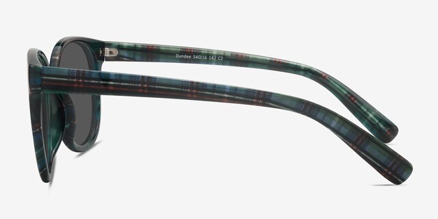 Dundee Green Blue PlasticSunglass Frames from EyeBuyDirect, Side View