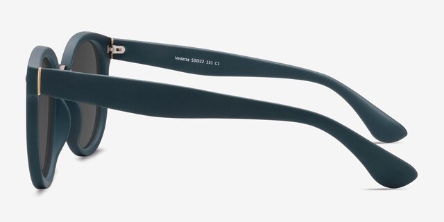 Vedette Vert Mat Plastic-metalSoleil de Lunette de vue d'EyeBuyDirect, Vue de Côté