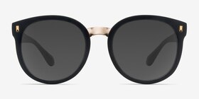 Vedette Matte Black Plastic-metal Soleil de Lunette de vue d'EyeBuyDirect, Vue de Face
