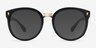 Vedette Matte Black Plastic-metalSunglass Frames from EyeBuyDirect, Front View