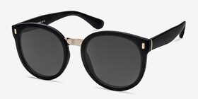 Vedette Matte Black Plastic-metal Soleil de Lunette de vue d'EyeBuyDirect, Vue d'Angle