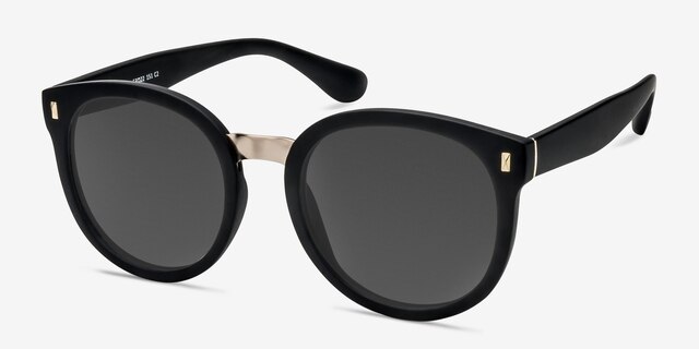 Vedette Matte Black Plastic-metalSunglass Frames from EyeBuyDirect, Angle View