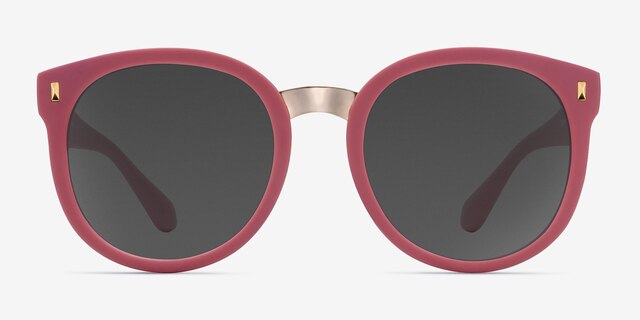 Vedette Matte Pink MetalSunglass Frames from EyeBuyDirect, Front View