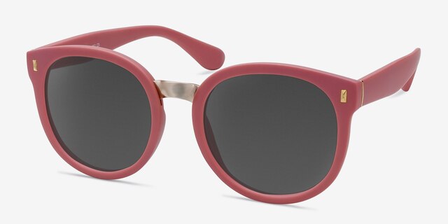 Vedette Matte Pink MetalSunglass Frames from EyeBuyDirect, Angle View
