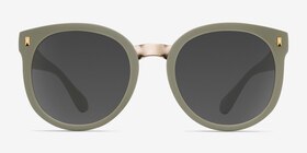 Vedette Matte Olive Plastic-metal Soleil de Lunette de vue d'EyeBuyDirect, Vue de Face