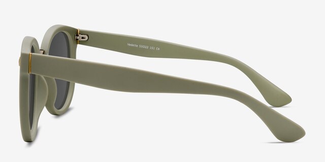 Vedette Matte Olive Plastic-metalSunglass Frames from EyeBuyDirect, Side View