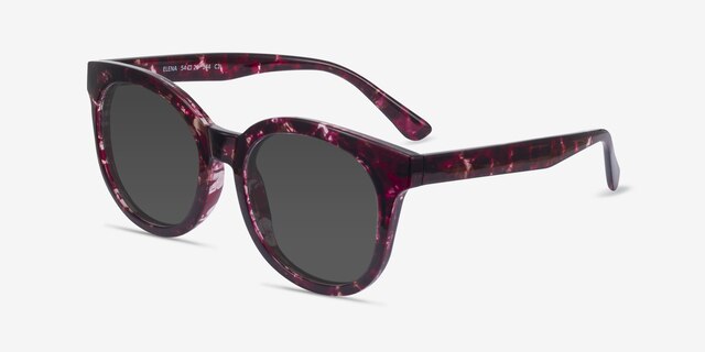 Elena Fleuries PlastiqueSoleil de Lunette de vue d'EyeBuyDirect, Vue d'Angle