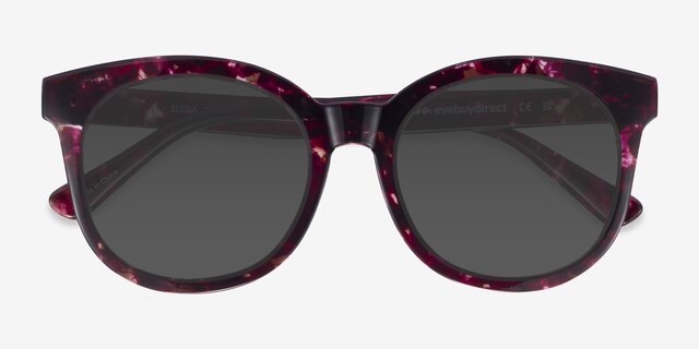 Elena Fleuries PlastiqueSoleil de Lunette de vue d'EyeBuyDirect, Vue Rapprochée