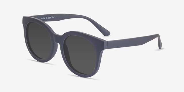 Elena Matte Navy PlasticSunglass Frames from EyeBuyDirect, Angle View