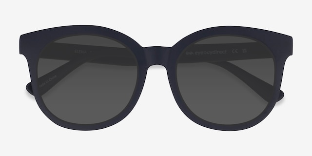 Elena Matte Navy PlasticSunglass Frames from EyeBuyDirect, Closed View