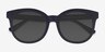 Elena Matte Navy PlasticSunglass Frames from EyeBuyDirect, Closed View