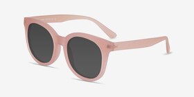 Elena Matte Brown Plastique Soleil de Lunette de vue d'EyeBuyDirect, Vue d'Angle