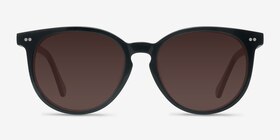 Meraki Noir Acétate Soleil de Lunette de vue d'EyeBuyDirect, Vue de Face