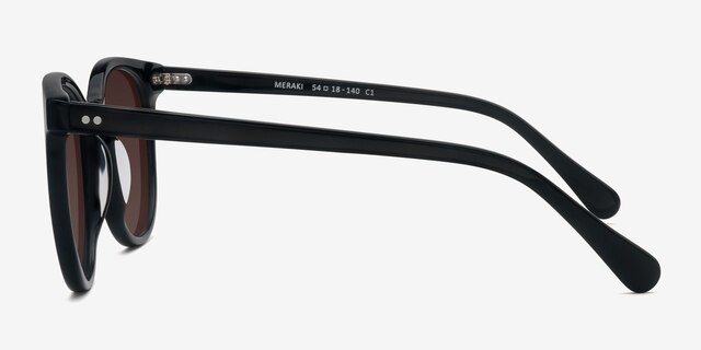 Meraki Noir AcétateSoleil de Lunette de vue d'EyeBuyDirect, Vue de Côté