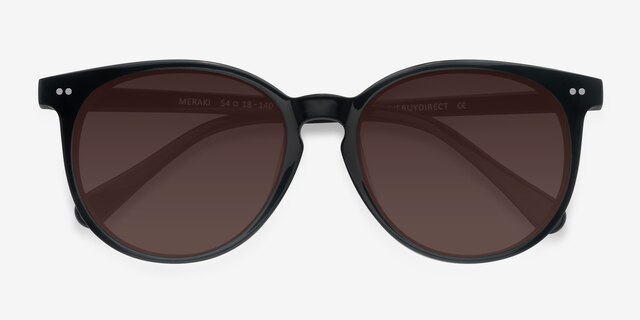 Meraki Noir AcétateSoleil de Lunette de vue d'EyeBuyDirect, Vue Rapprochée