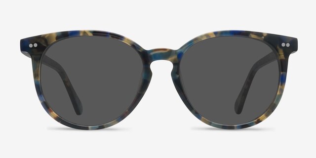 Meraki Blue Floral AcetateSunglass Frames from EyeBuyDirect, Front View