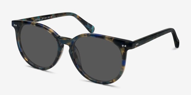 Meraki Blue Floral AcetateSunglass Frames from EyeBuyDirect, Angle View