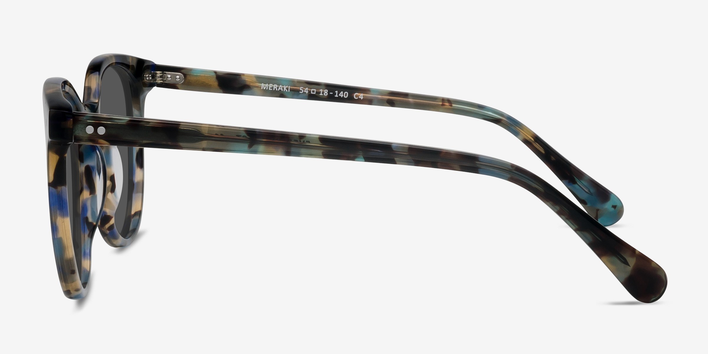 Meraki - Round Blue Floral Frame Prescription Sunglasses  display picture 1