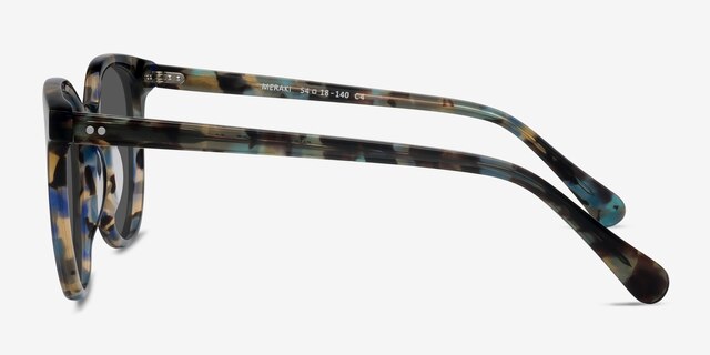Meraki Blue Floral AcetateSunglass Frames from EyeBuyDirect, Side View
