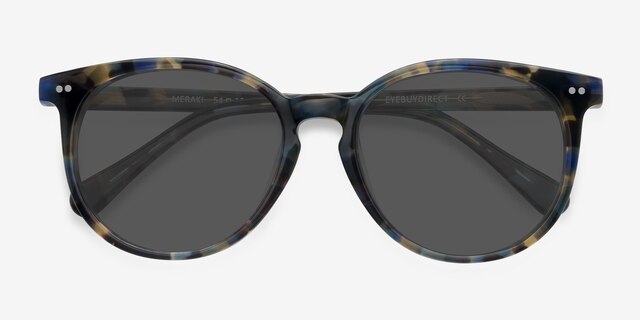 Meraki Blue Floral AcetateSunglass Frames from EyeBuyDirect, Closed View