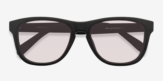 Malibu Matte Black AcétateSoleil de Lunette de vue d'EyeBuyDirect, Vue Rapprochée