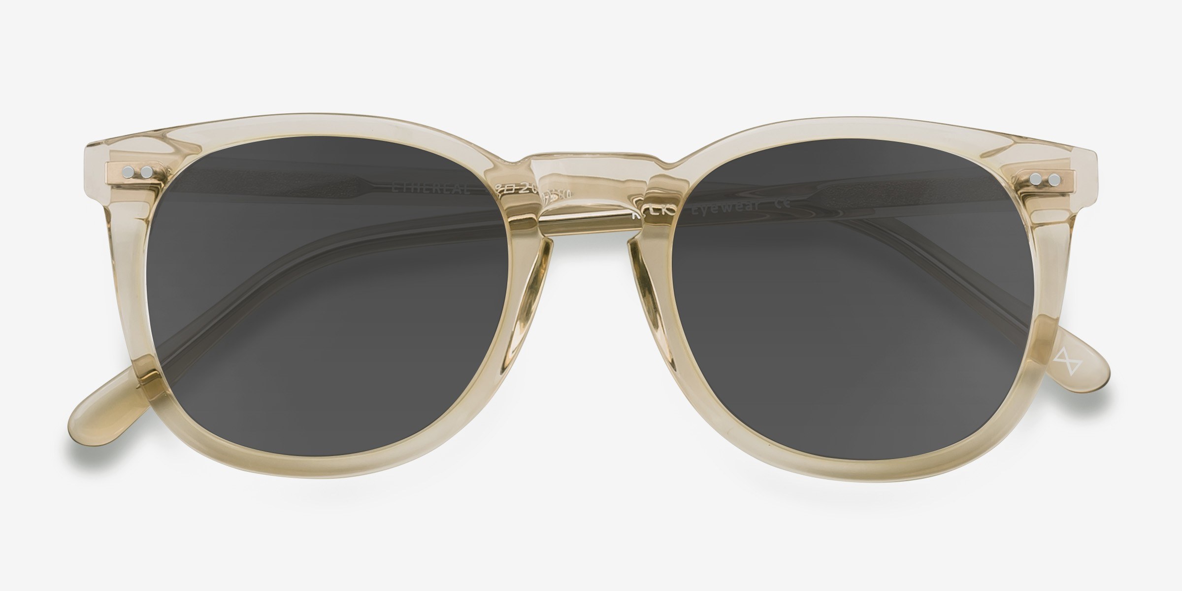 Ethereal Square Champagne Frame Sunglasses For Women Eyebuydirect