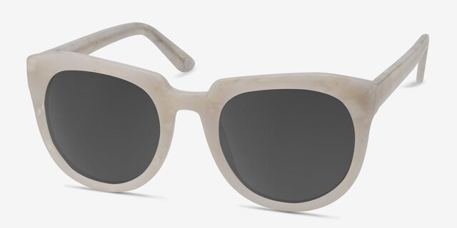 Laohu White AcetateSunglass Frames from EyeBuyDirect, Angle View