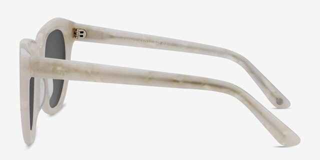Laohu White AcetateSunglass Frames from EyeBuyDirect, Side View