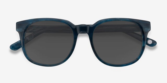Tempest Blue AcetateSunglass Frames from EyeBuyDirect, Closed View