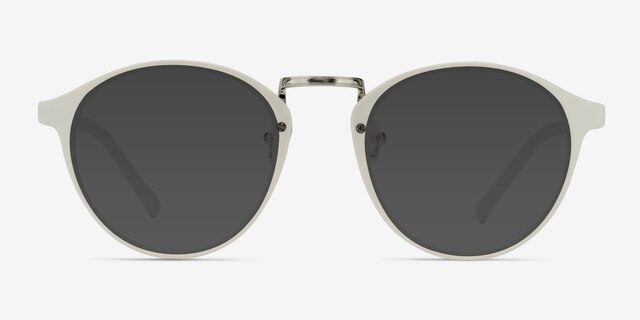 Millenium White PlasticSunglass Frames from EyeBuyDirect, Front View
