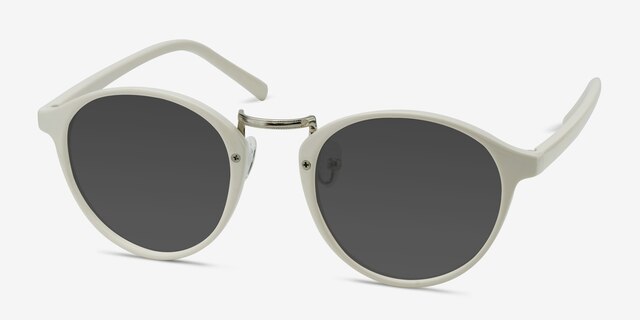 Millenium White PlasticSunglass Frames from EyeBuyDirect, Angle View