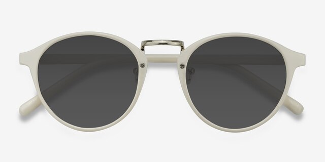 Millenium White PlasticSunglass Frames from EyeBuyDirect, Closed View
