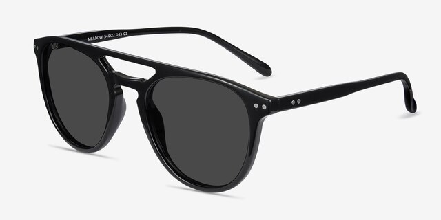 Meadow Black PlasticSunglass Frames from EyeBuyDirect, Angle View