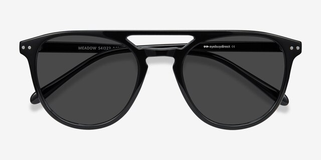 Meadow Black PlasticSunglass Frames from EyeBuyDirect, Closed View