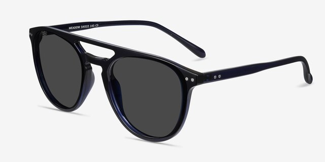 Meadow Navy PlasticSunglass Frames from EyeBuyDirect, Angle View