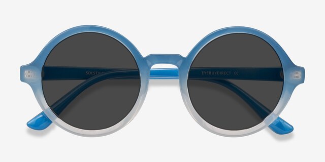 Solstice Blue Clear PlasticSunglass Frames from EyeBuyDirect, Closed View