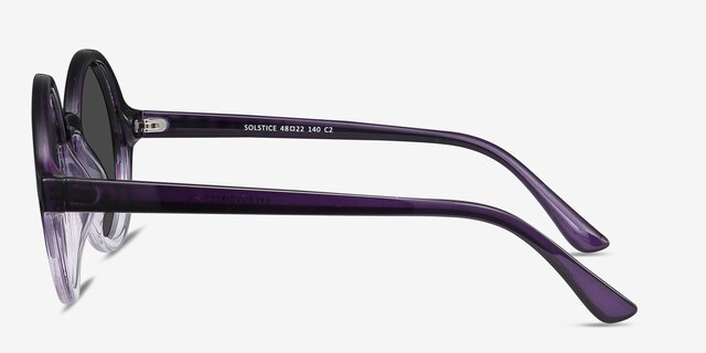 Solstice Purple Clear PlasticSunglass Frames from EyeBuyDirect, Side View