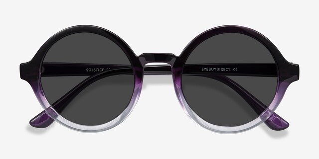 Solstice Purple Clear PlasticSunglass Frames from EyeBuyDirect, Closed View