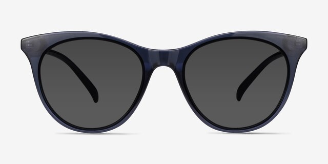 Cartel Clear Navy PlasticSunglass Frames from EyeBuyDirect, Front View