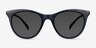 Cartel Clear Navy PlasticSunglass Frames from EyeBuyDirect, Front View