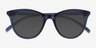 Cartel Clear Navy PlasticSunglass Frames from EyeBuyDirect, Closed View