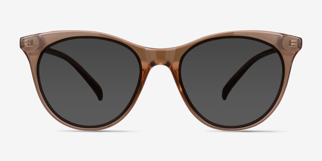 Cartel Clear Brown PlasticSunglass Frames from EyeBuyDirect, Front View