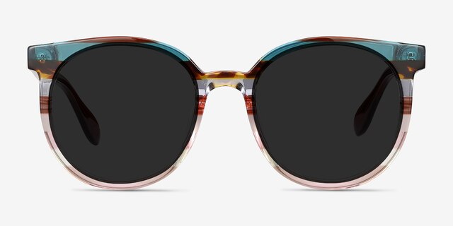 Valence Red Green AcetateSunglass Frames from EyeBuyDirect, Front View