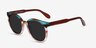 Valence Red Green AcetateSunglass Frames from EyeBuyDirect, Angle View