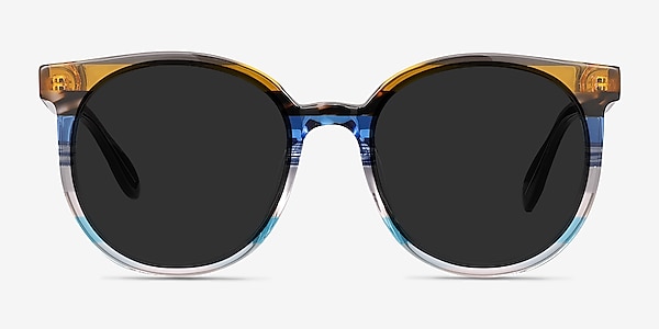 Valence Brown Blue Acetate Sunglass Frames