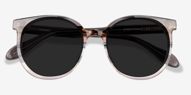 Valence Gray Brown AcetateSunglass Frames from EyeBuyDirect, Closed View