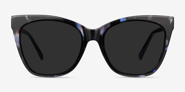 Vamp Blue Floral AcetateSunglass Frames from EyeBuyDirect, Front View