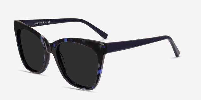 Vamp Blue Floral AcetateSunglass Frames from EyeBuyDirect, Angle View