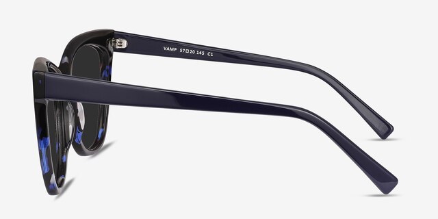 Vamp Blue Floral AcetateSunglass Frames from EyeBuyDirect, Side View