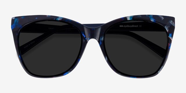 Vamp Blue Floral AcetateSunglass Frames from EyeBuyDirect, Closed View